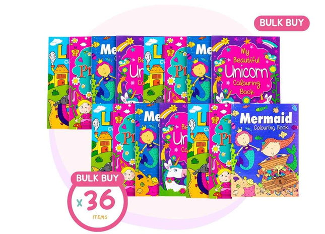 Unicorns Mermaids Princess Book Colouring A4 Creative Kids 