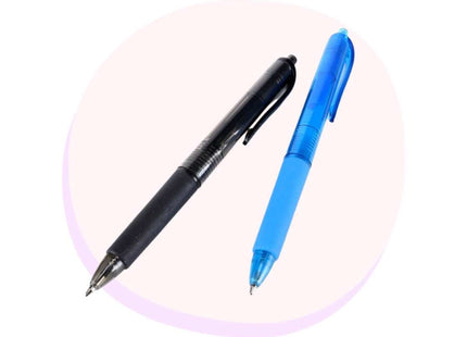 Ballpoint Writing Pens Retractable Blue Black 2 Pack