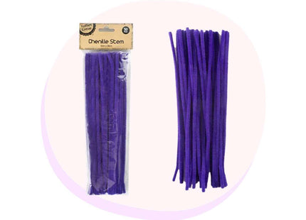 Chenille Stem Pipe Cleaners 30cm Colours 50 Pack