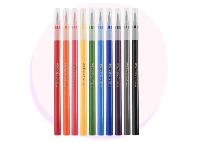 Faber Castell Calligraphy Brush Markers Assorted 10 Pack