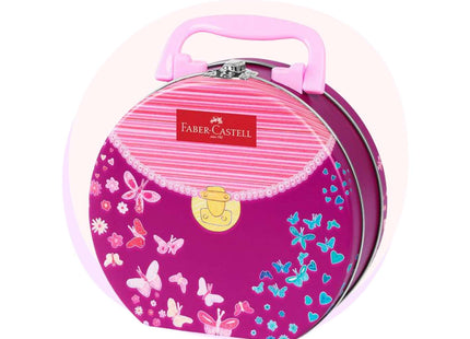 Faber Castell 33 Connector Pen Colour Markers and Handbag Tin | Connector fibre-tip pen handbag | Back to School Supplies