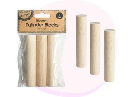 Craft Wood Cylinder Blocks DIY 3 Pack