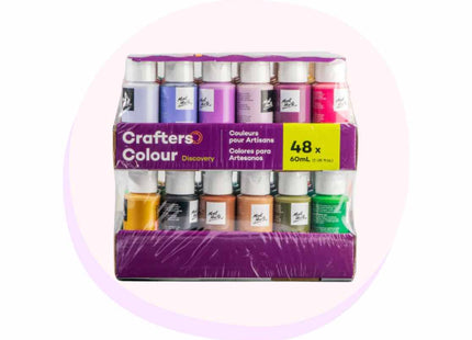 Acrylic Paint Crafters Colour Discovery Paint Set 48pc x 60ml