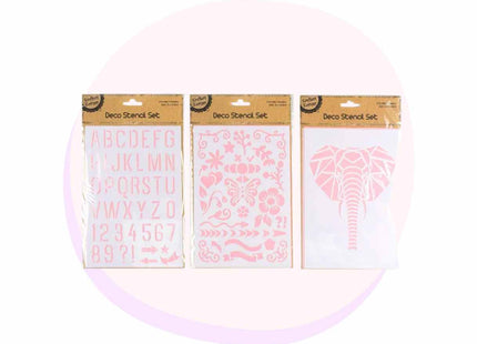 Deco Stencils 3 Pack for Colouring, Scrapbooking & Cardmaking
