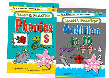 Early Childhood Learning Workbooks, Phonics & Addition 2 Pack