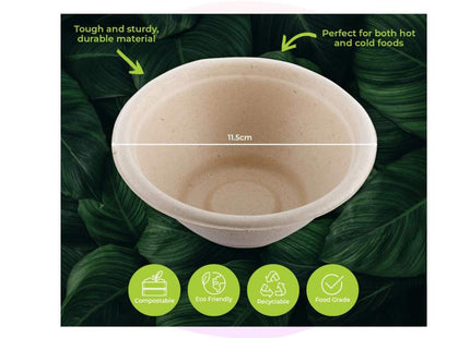 Eco- Friendly Wheat Straw Small Snack Bowls 220ml 20 Pack