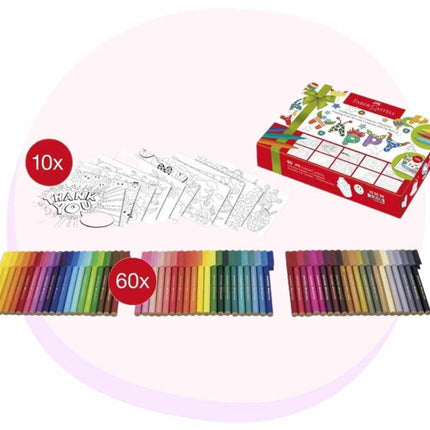 Faber Castell Greeting Card Set with 60 Connector Pens, Cardmaking