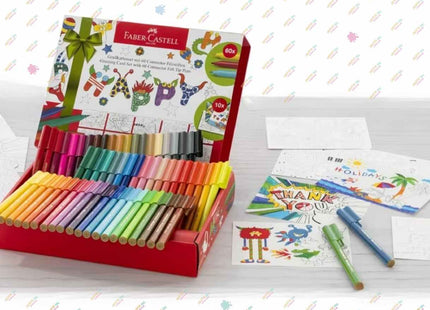 Faber Castell Greeting Card Set with 60 Connector Pens, Cardmaking
