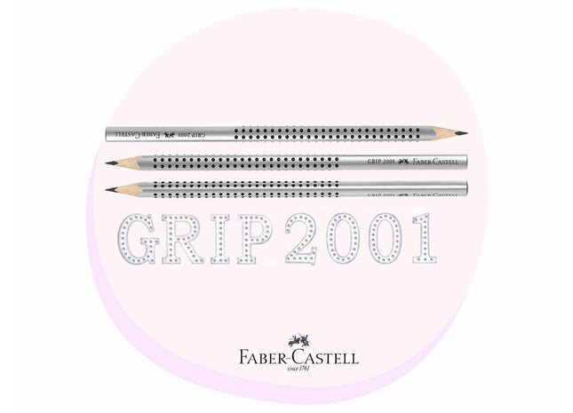 Faber Castell Grip 2001 Graphite Pencil, 2B Blister Pack of 3