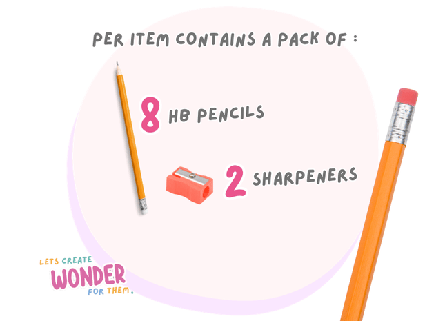 HB Lead Pencils 8 Pack Bulk Buy with 2 Sharpeners | Classroom pencils | Back to School