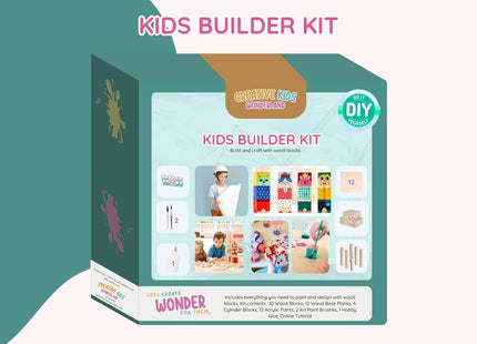 Kids Builder Craft Kit | Wood Craft Blocks | Creative Kit