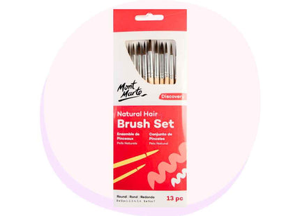 Natural Hair Round Brush Set Monte Marte Art Brush, Online Art Supplies, Bulk buys School supplies