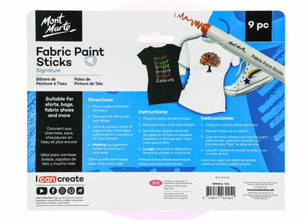 Mont Marte Fabric Paint Sticks 9 Pc