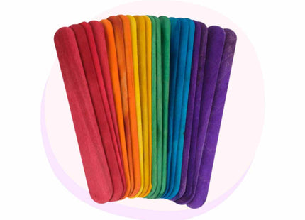 Paddle Pop Craft Sticks Mega Jumbo 20 Pack - Rainbow