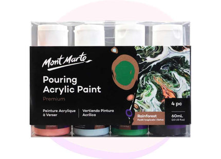 Mont Marte Acrylic Pouring / Fluid 4pc Paint Set - Rainforest