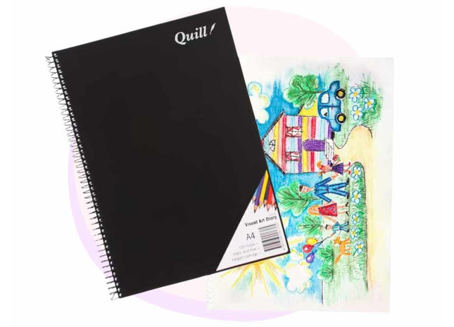 Quill A4 Visual Arts Diary Spiral 120pg