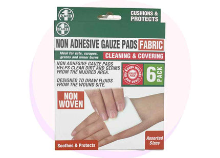 Gauze Pad Non Adhesive Assorted Sizes Non Woven 6 Pack