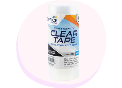 Tape Clear Stationery 18mm x 18m 6pk