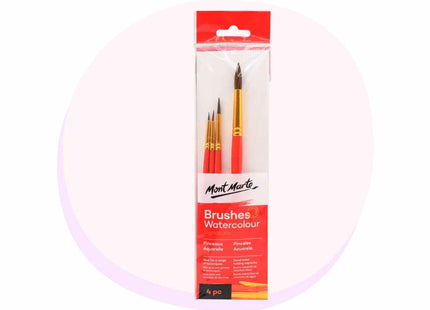 Watercolour Art Brushes Galley Quality 4pc Mont Marte