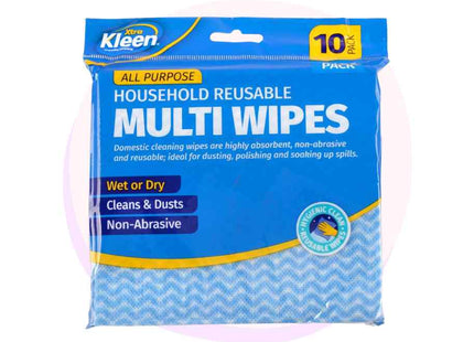 Wipes All Purpose 30cm x 30cm 10pc | Kleen Multi Wipes